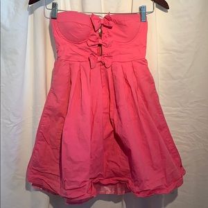 3/20  Seductions pink flared dress net NEW w straps